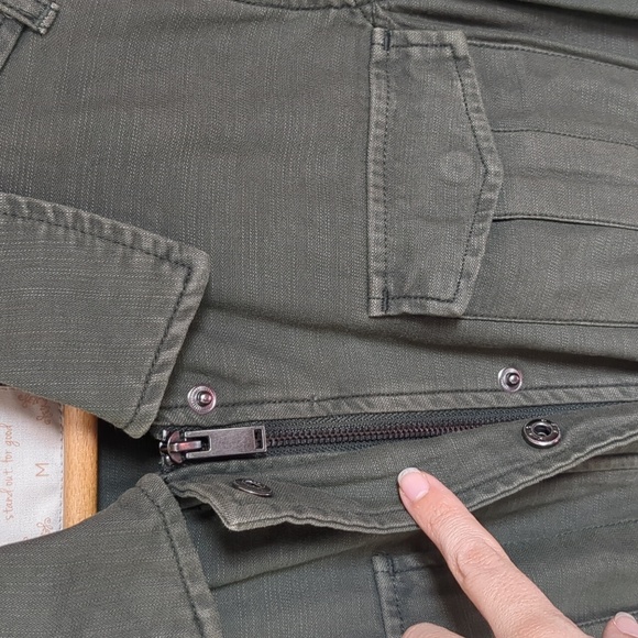 Anthro Altar'd State Peplum Military Style Jacket Army Green Distressed Size M - Picture 4 of 13